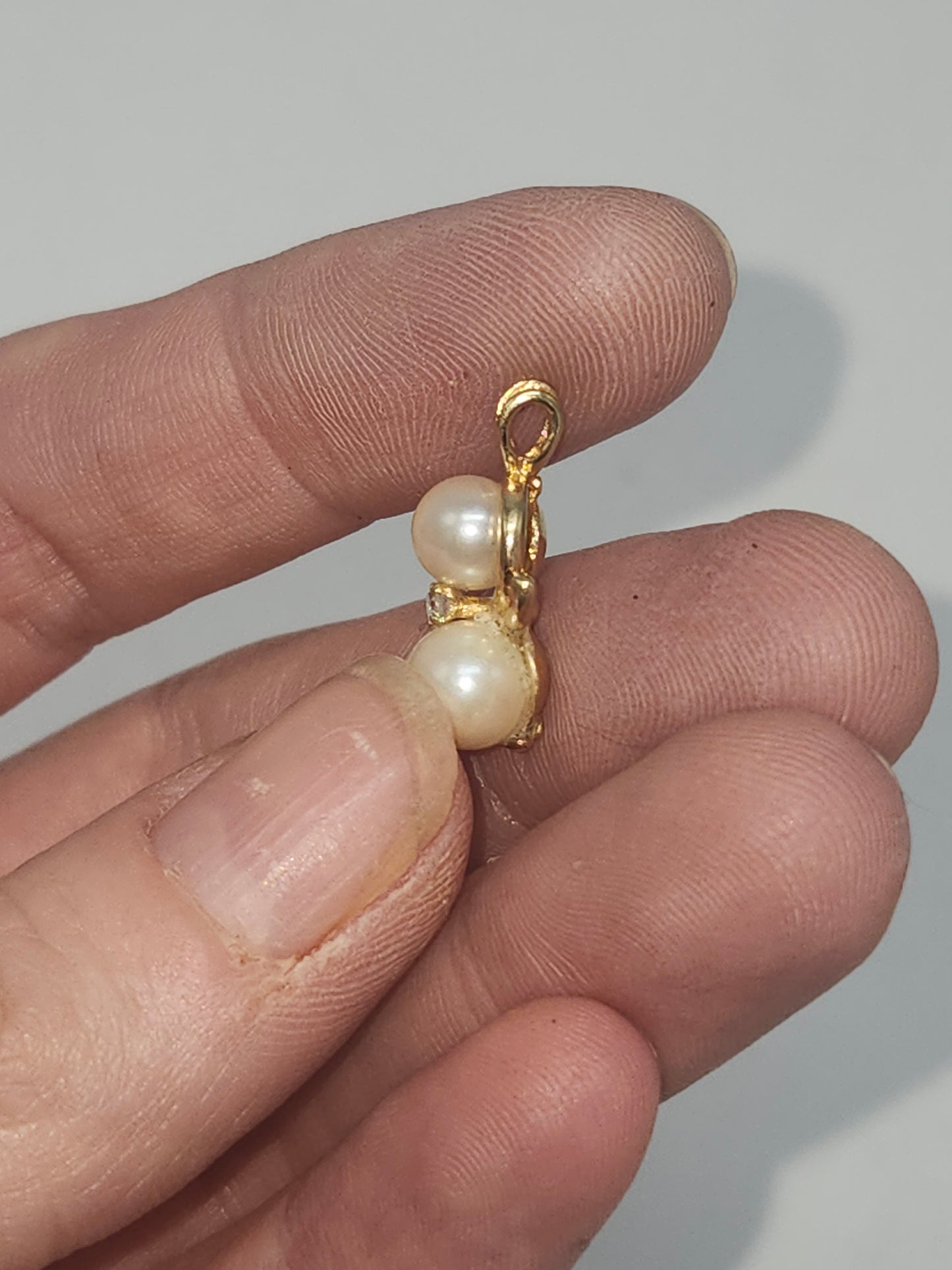 14K Gold, Pearl & Diamond Pendant