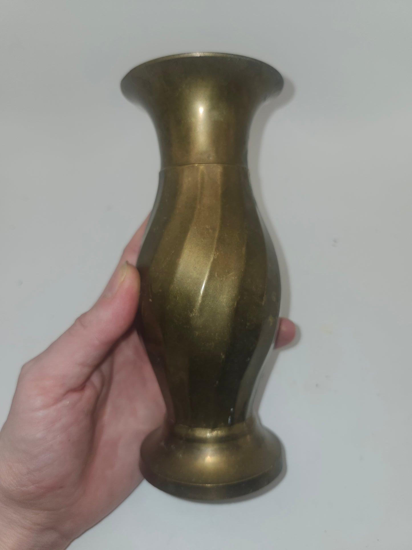 *Vintage* Brass Sculptural Mid-Century Vase