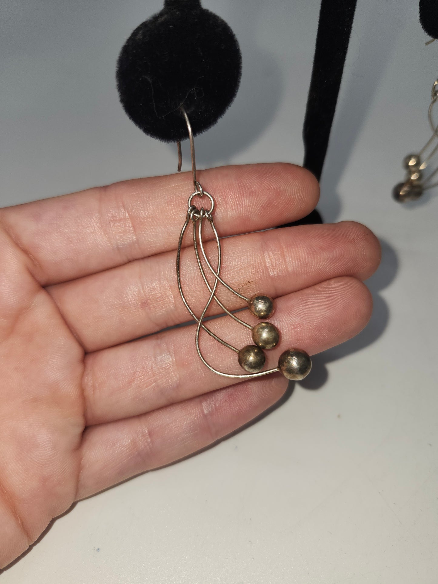 *925* Sterling Geometric Modernist Dangle Earrings