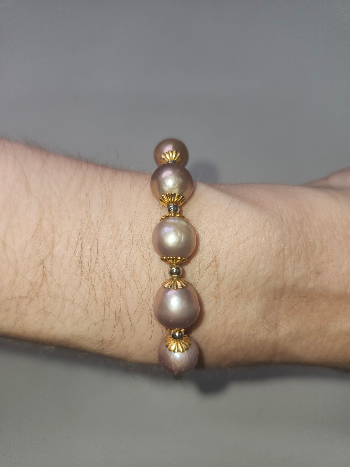 *14K* Gold-Plated Natural Pearl Bangle