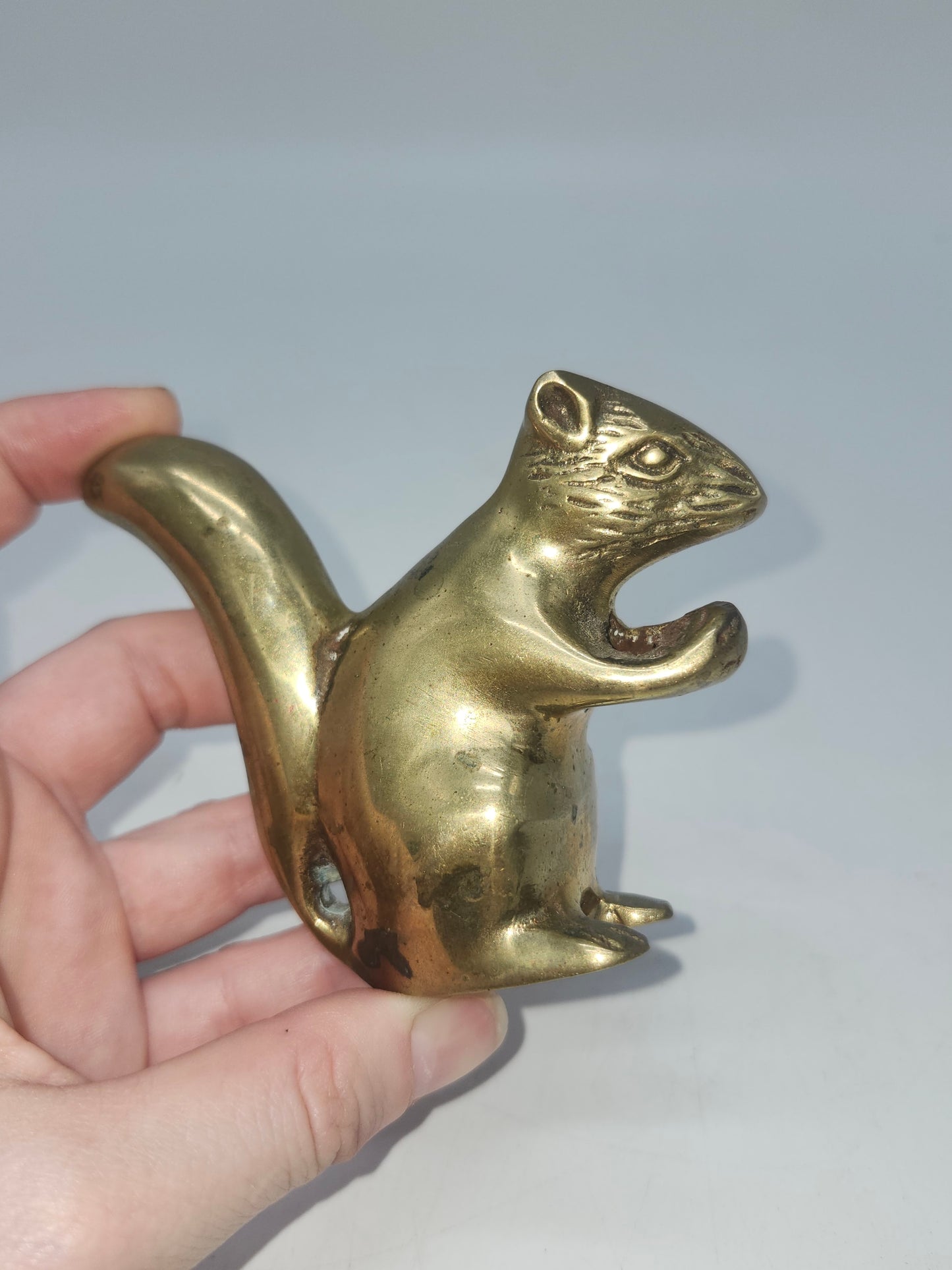 *Brass* Squirrel Mini Match Holder / Striker Figurine