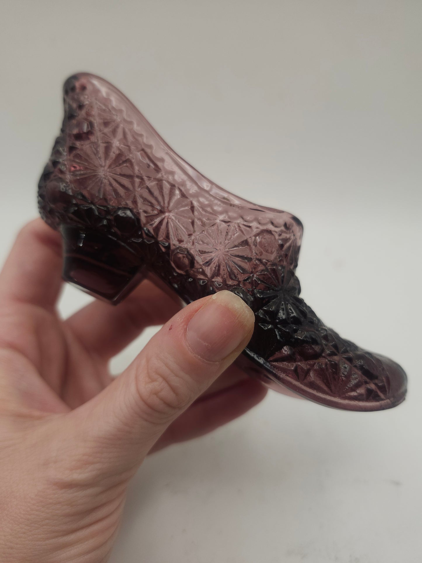 *Fenton* Purple Glass Slipper