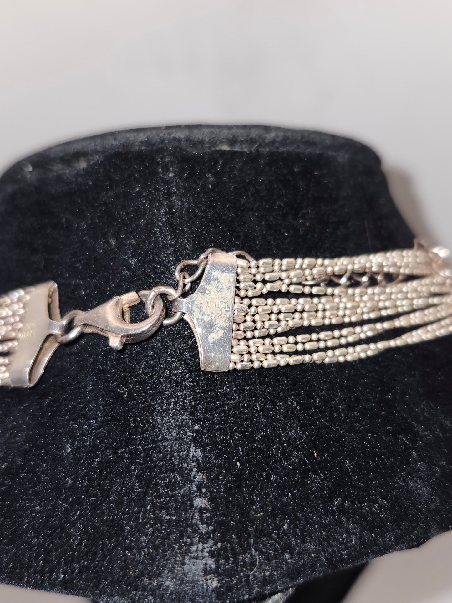 -925- Sterling Multi-Strand Chain Statement Necklace