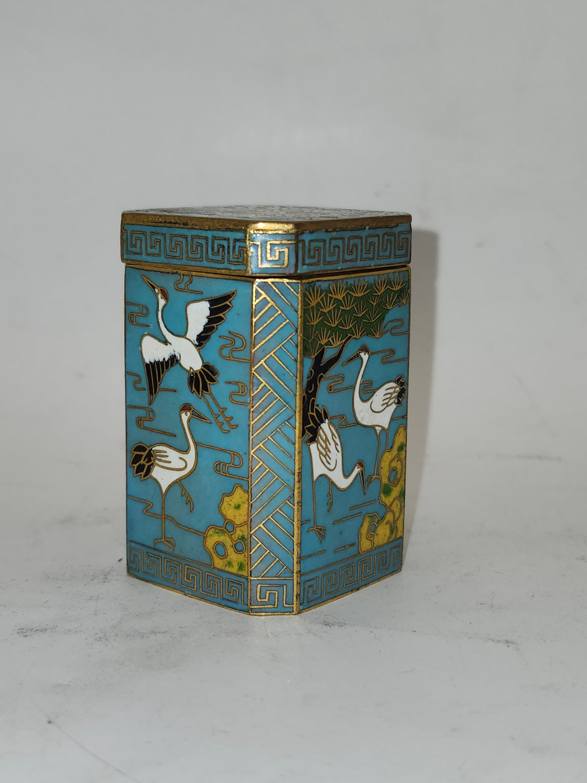 *Chinese Cloisonne* Lidded Pill Box