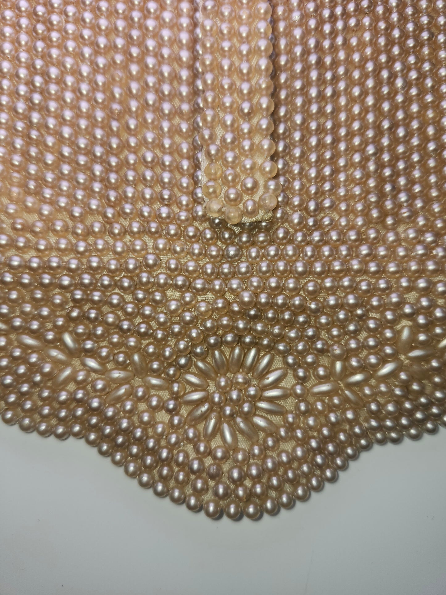 1940s Ivory Pearl Beaded Clutch Made in Occupied Japan