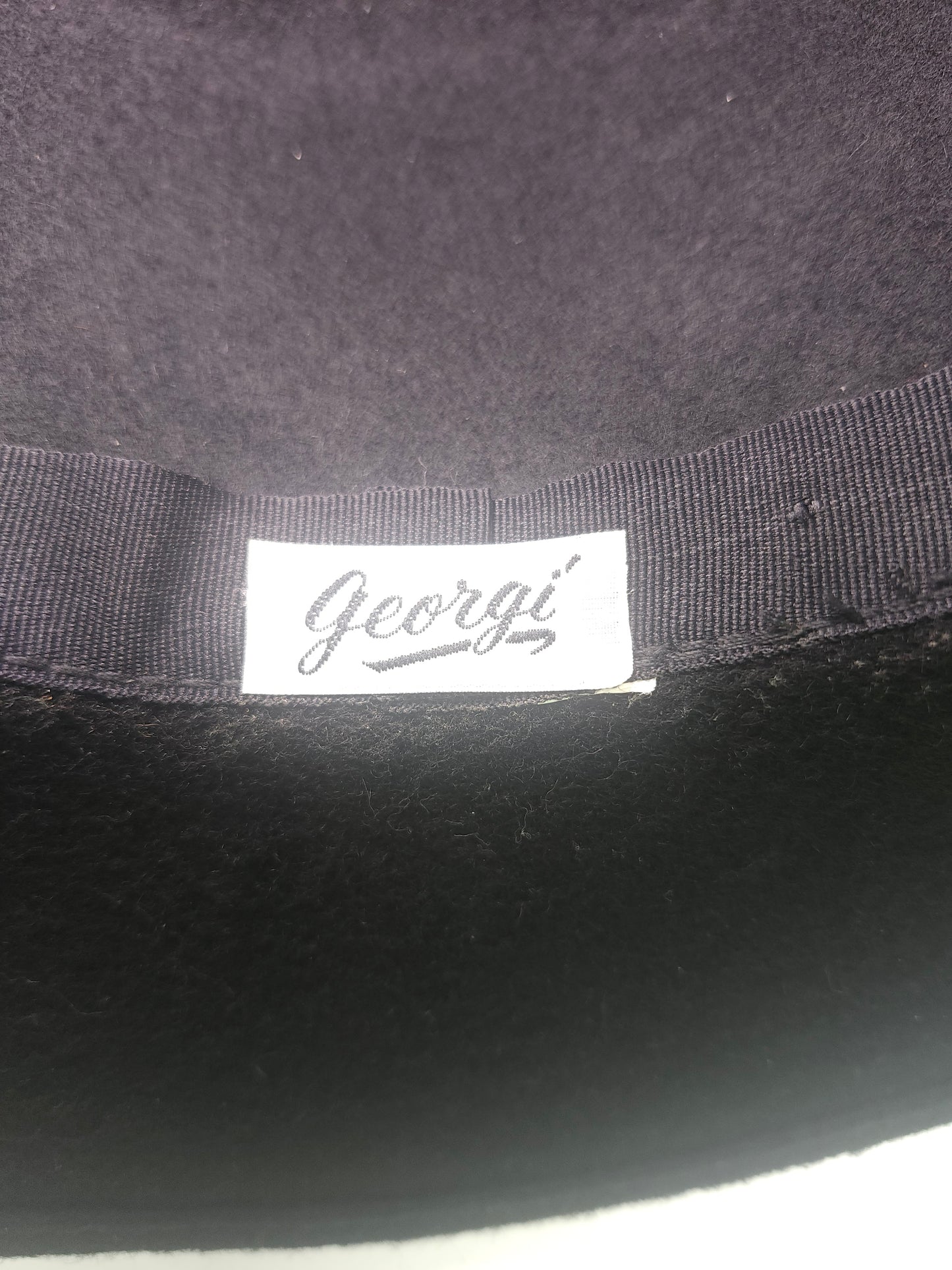 Vintage Black Wool Wide Brim Hat with Satin Bow & Black Netting