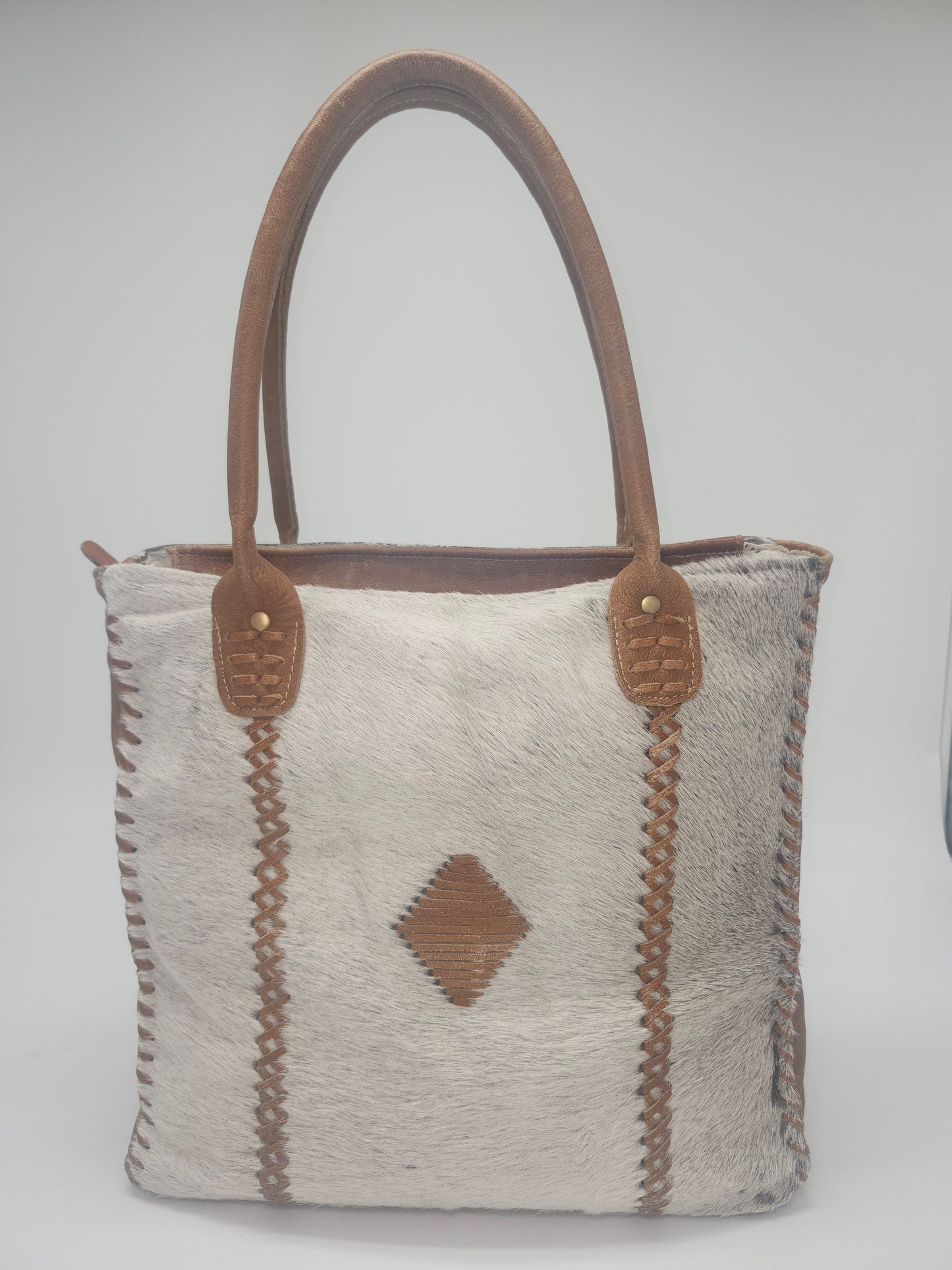Vintage Cowhide & Leather XL Tote Bag