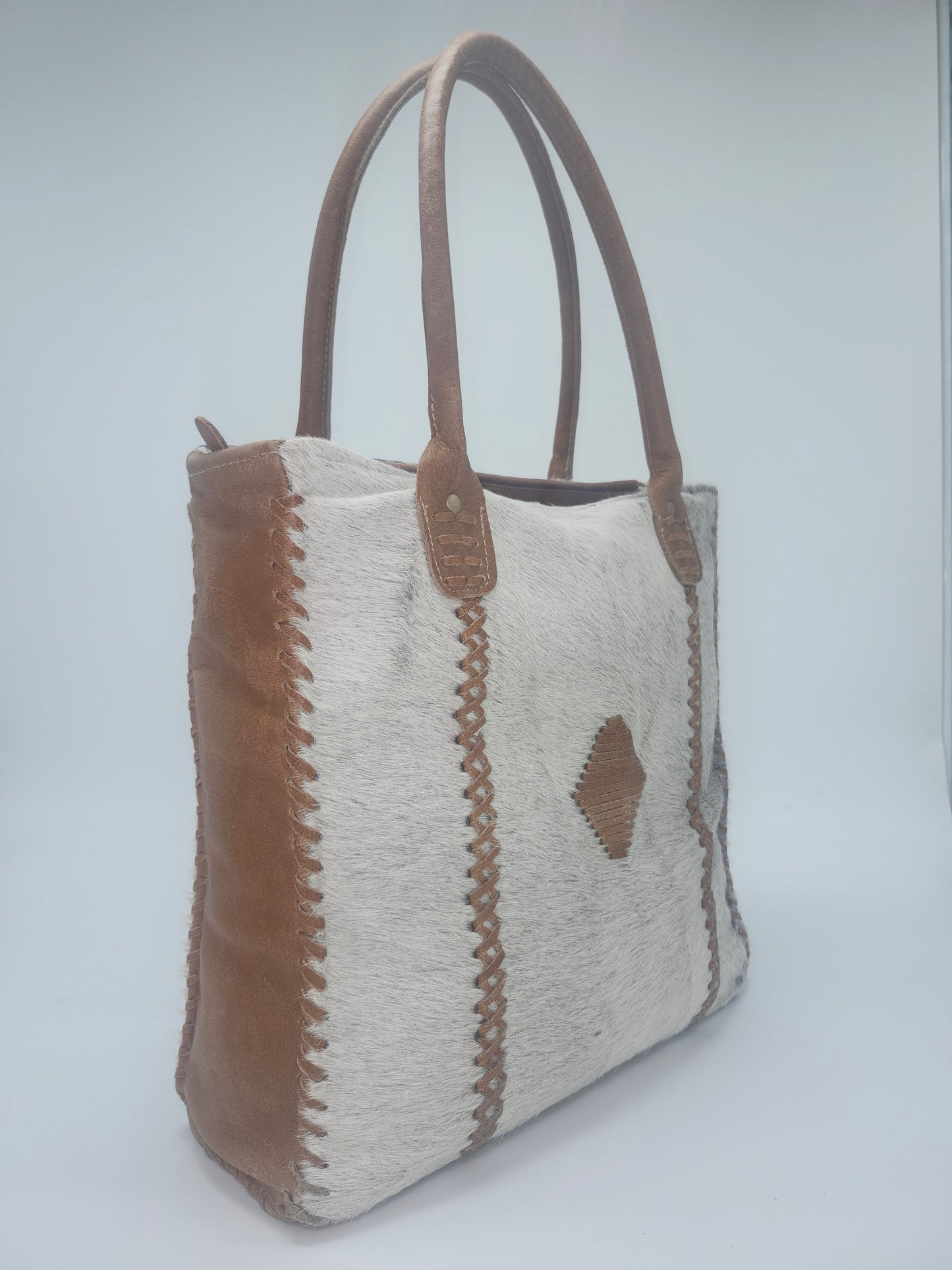 Vintage Cowhide & Leather XL Tote Bag