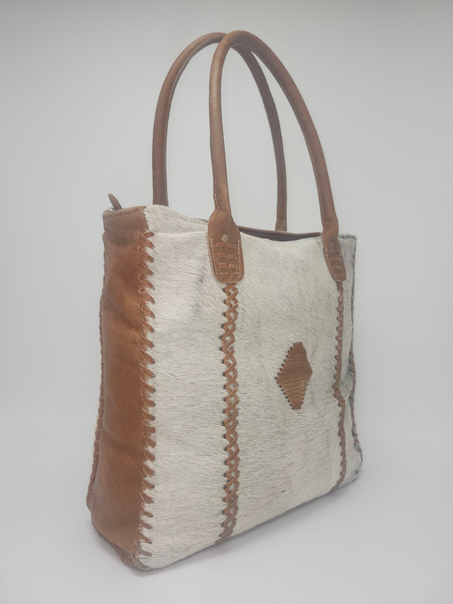 Vintage Cowhide & Leather XL Tote Bag