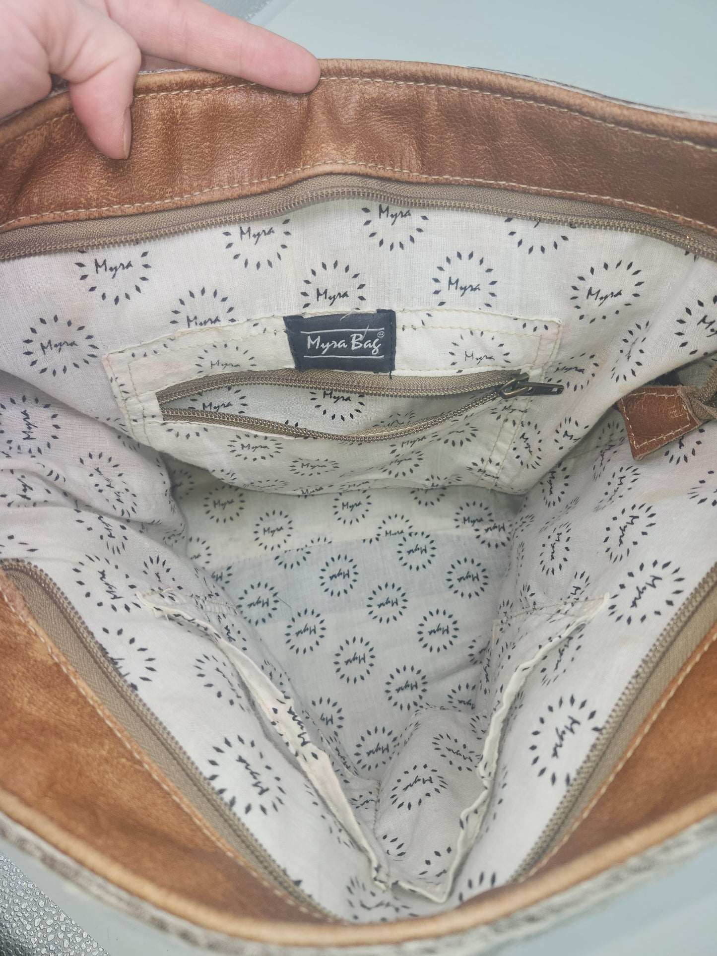 Vintage Cowhide & Leather XL Tote Bag