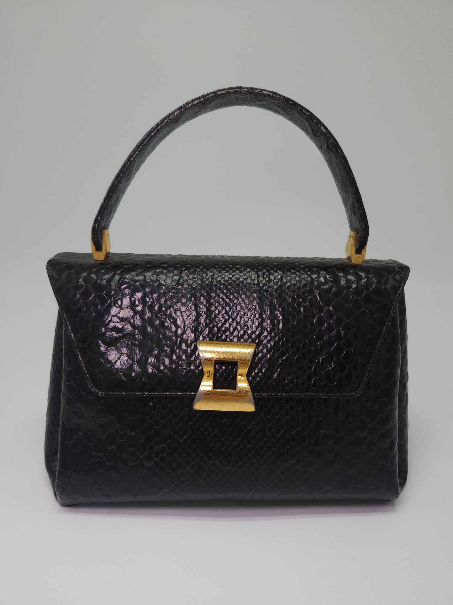 Mid Century Python Embossed Leather Purse