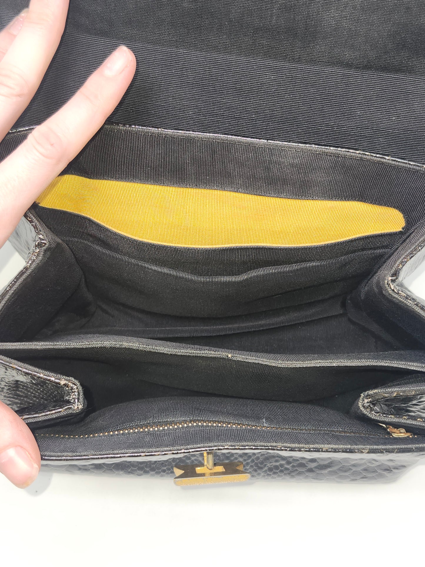 Mid Century Python Embossed Leather Purse