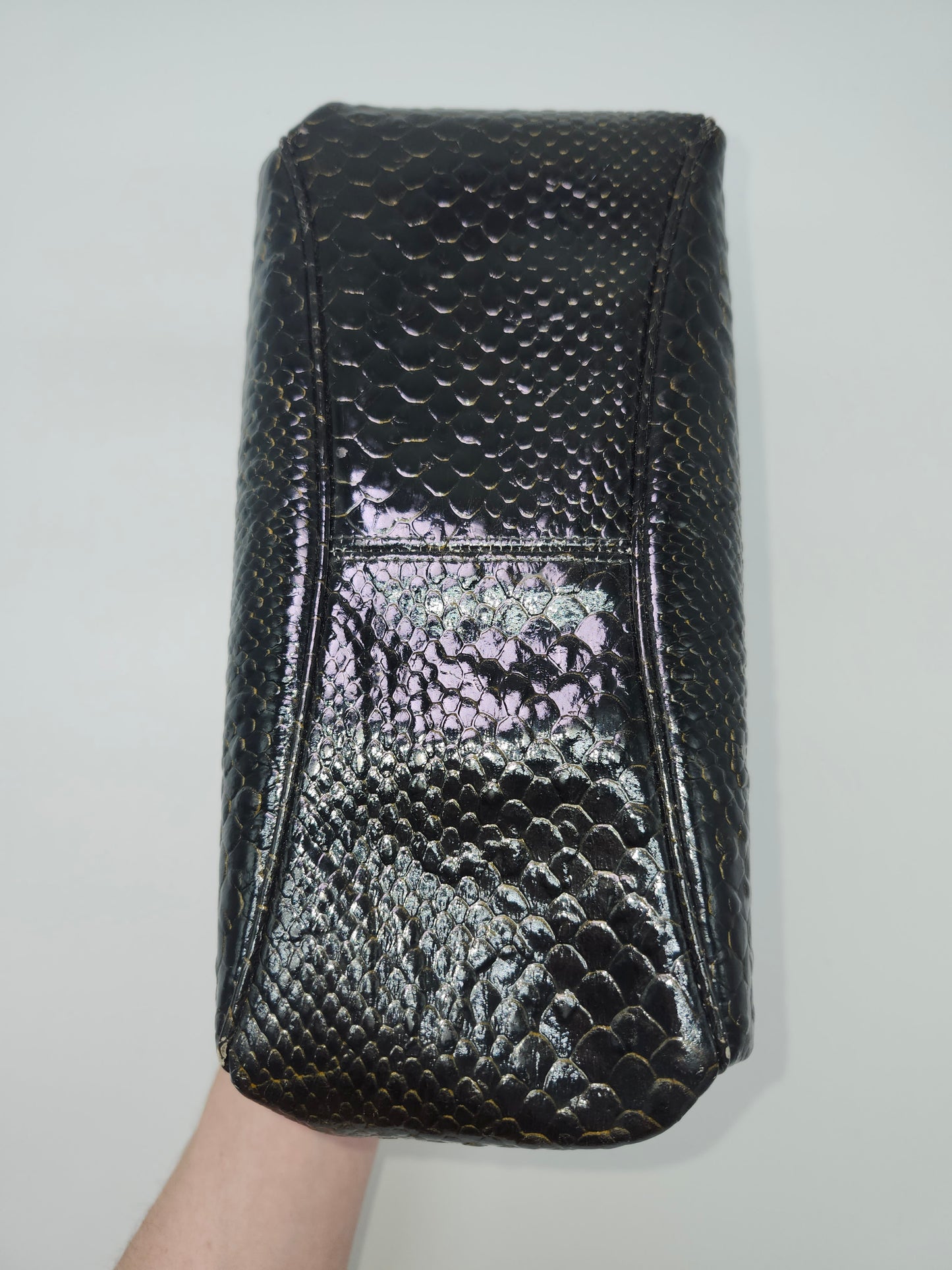 Mid Century Python Embossed Leather Purse