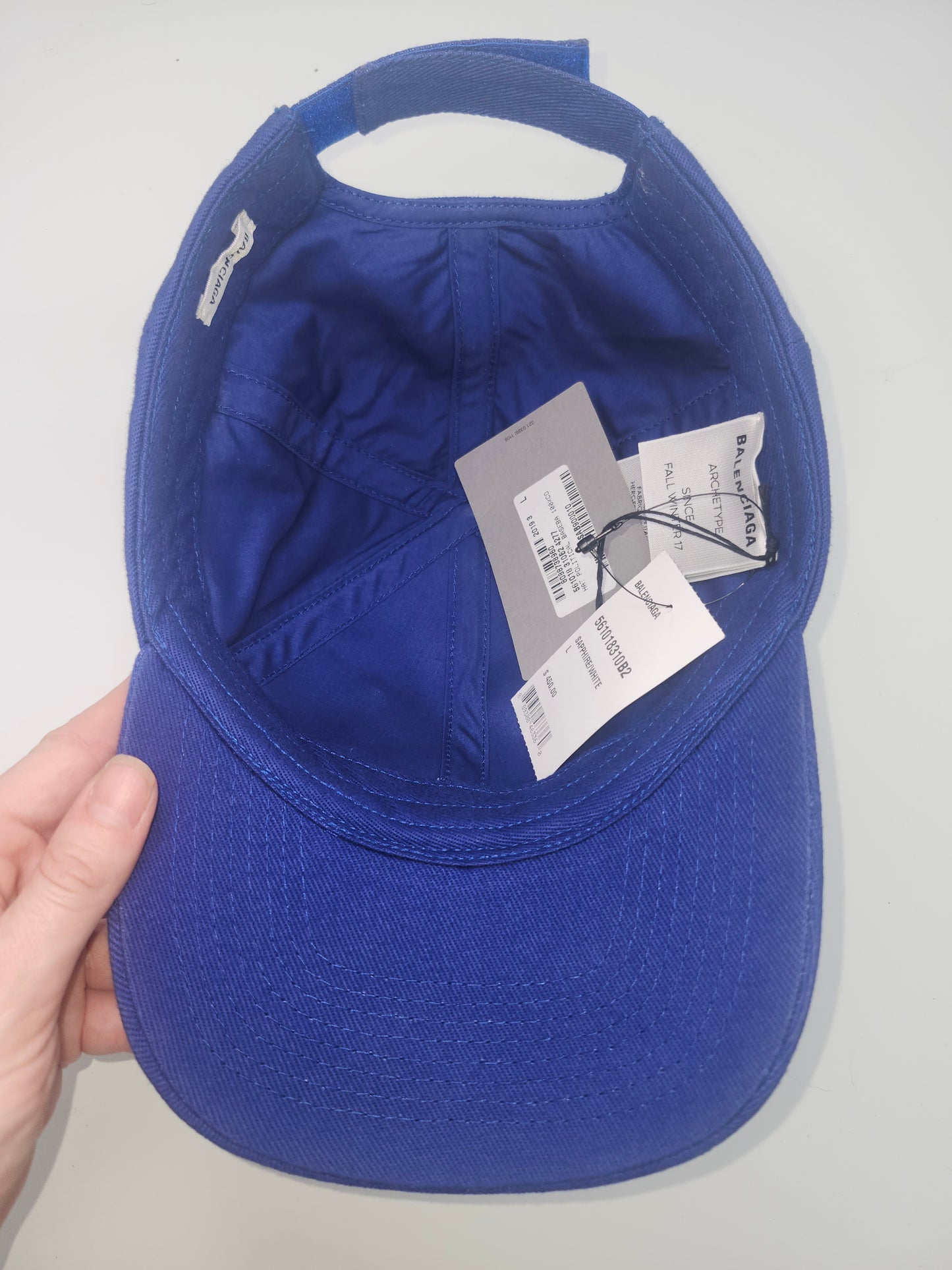 NWT Balenciaga Sapphire & White Political Hat Circa 2017 NWT