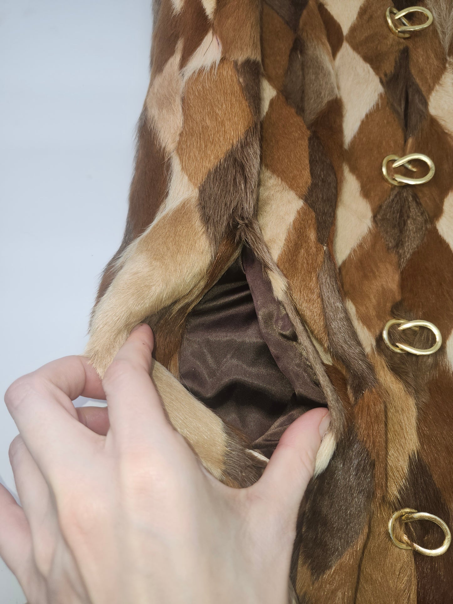 Quilted Rabbit Fur Psychedelic Vest