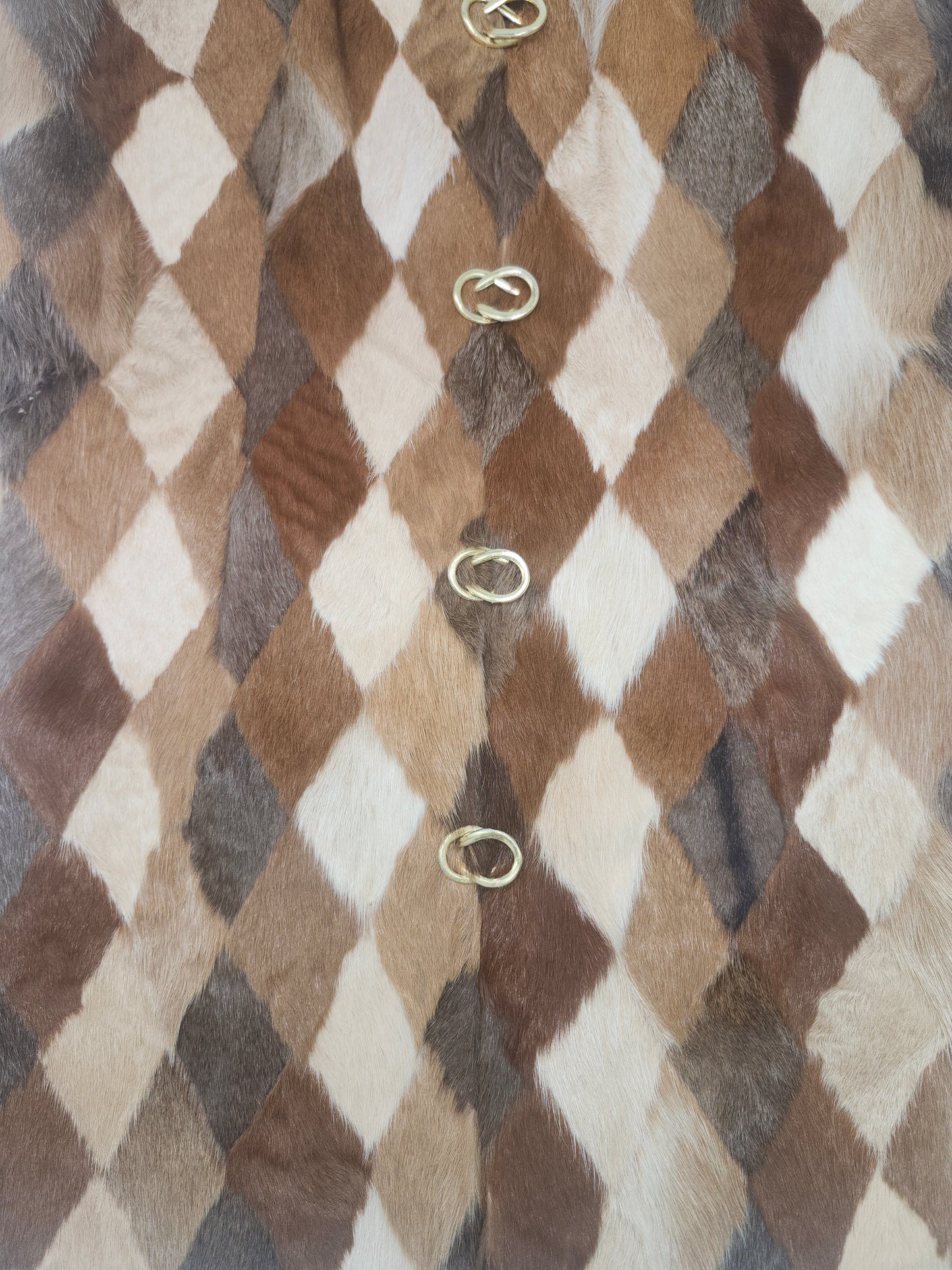 Quilted Rabbit Fur Psychedelic Vest