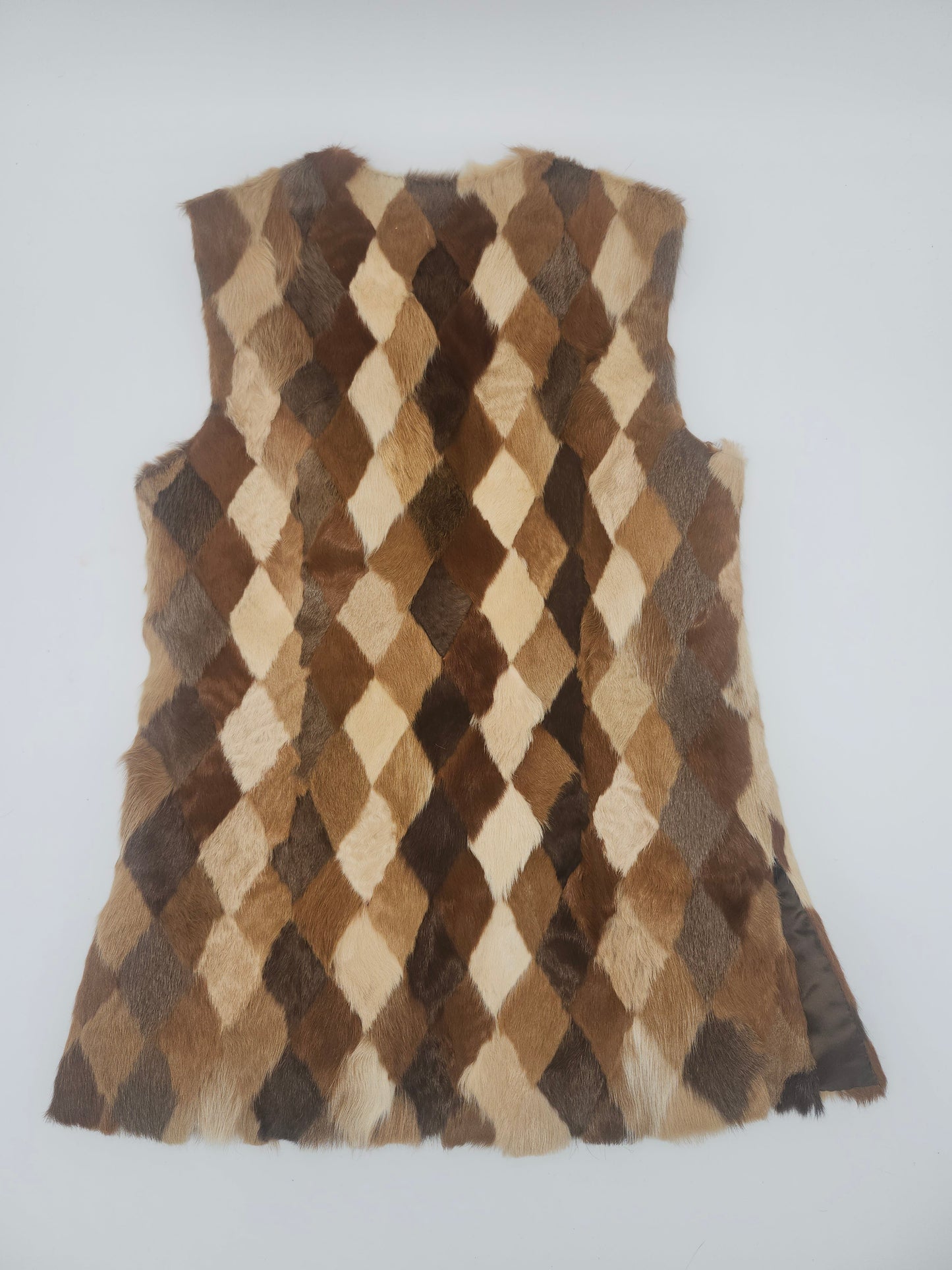 Quilted Rabbit Fur Psychedelic Vest