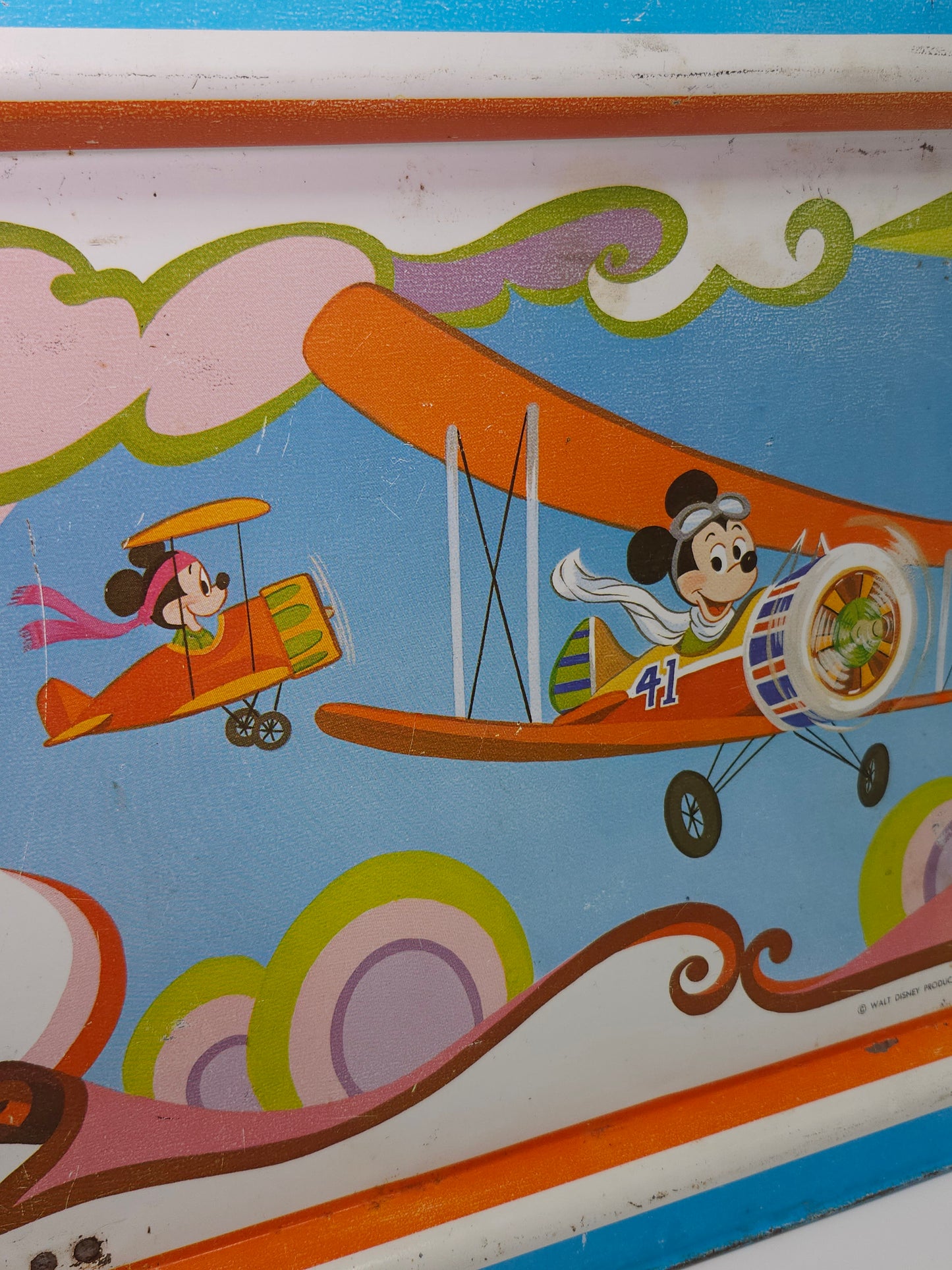 Vintage 1960s DISNEY Mickey Mouse Folding Metal TV Tray