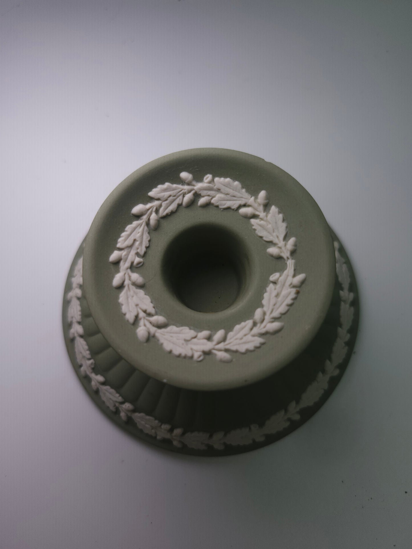 Vintage Wedgewood Jasperware Jade Green Candle Holder