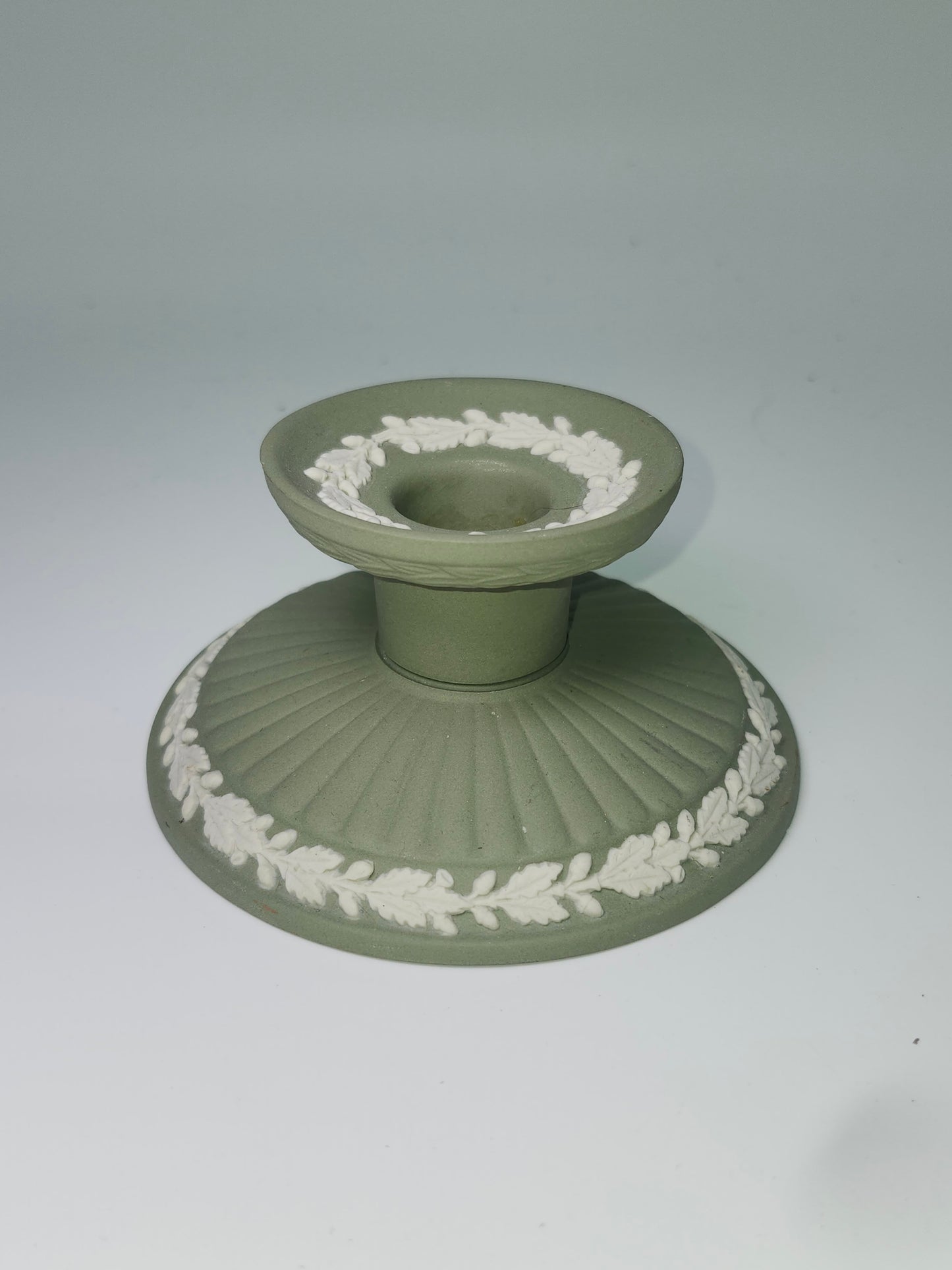 Vintage Wedgewood Jasperware Jade Green Candle Holder