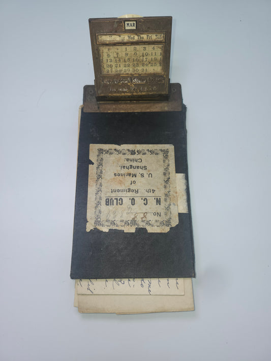 1917 Patented Brass Perpetual Calendar Clipboard