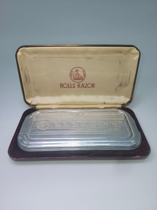 1920s Art Deco Men's Rolls Razor with Case / Holder