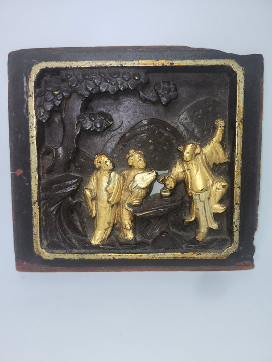 *1800s* Wooden Relief Carving Gilded Wall Art
