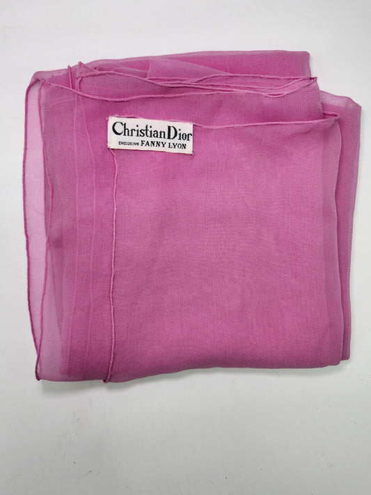 *Christian Dior* Vintage Pink Silk XXL Scarf