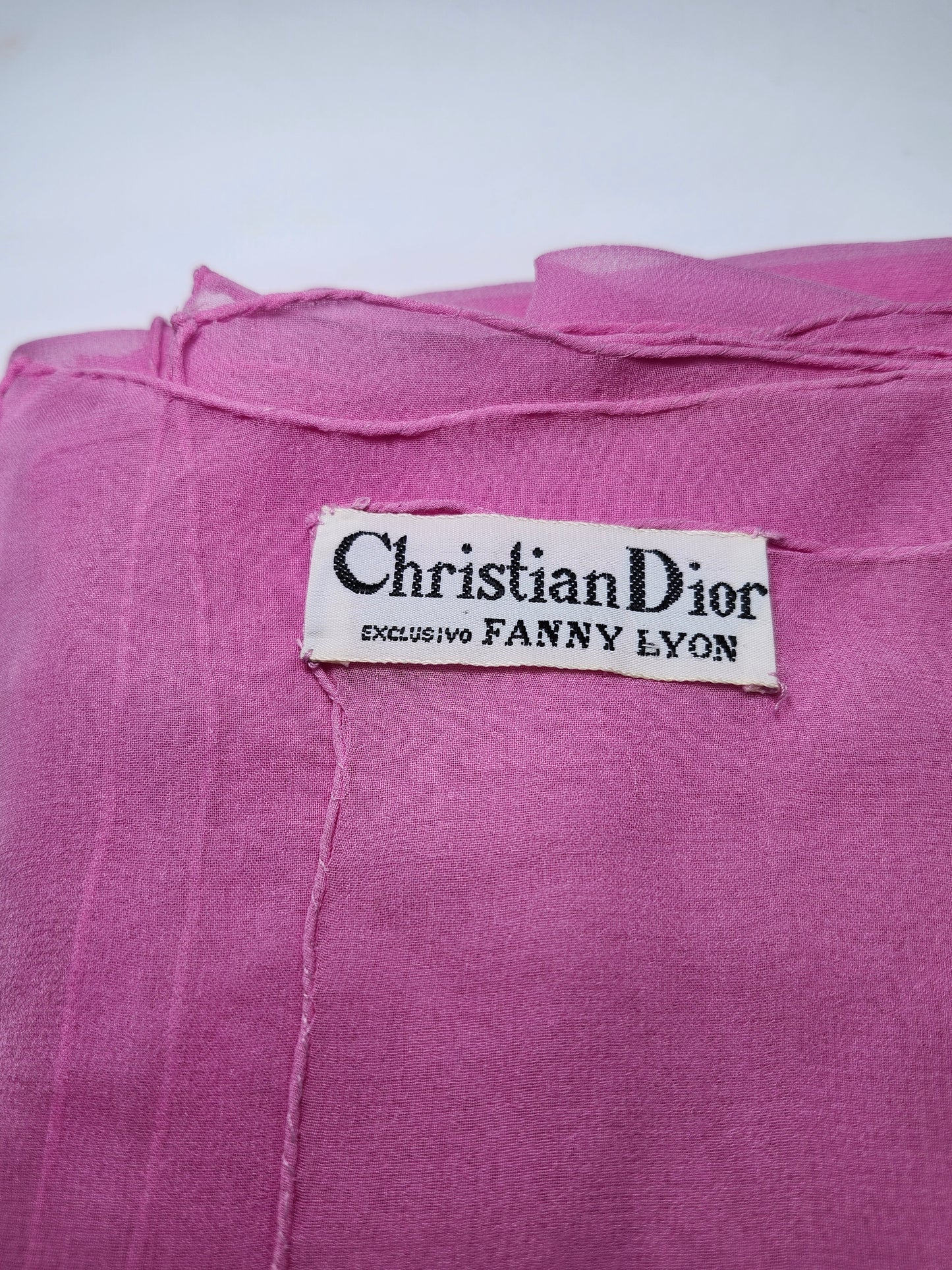 *Christian Dior* Vintage Pink Silk XXL Scarf