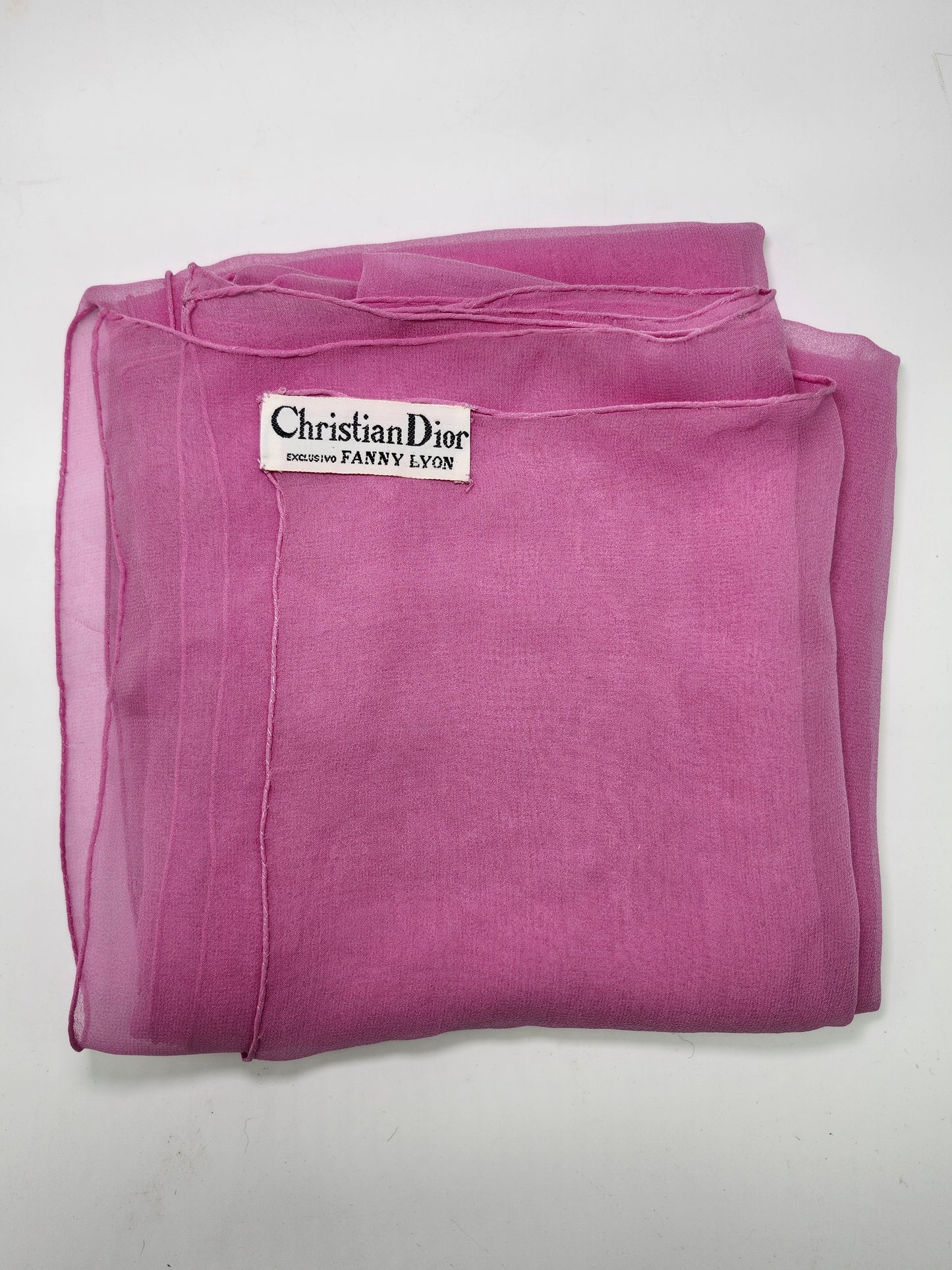 *Christian Dior* Vintage Pink Silk XXL Scarf