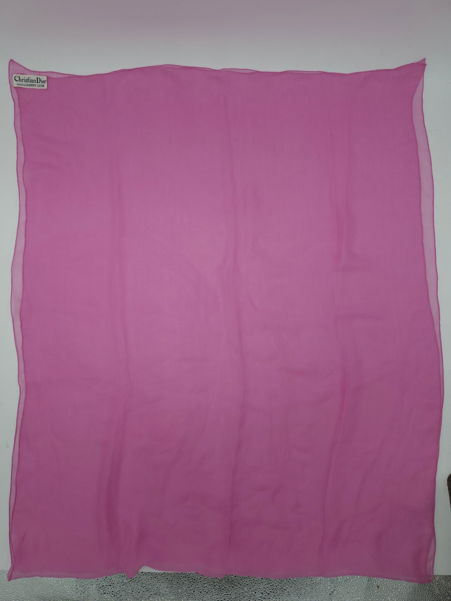 *Christian Dior* Vintage Pink Silk XXL Scarf