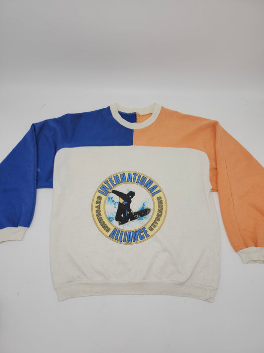 *Vintage* 1980s "International Snowboarding Alliance"  Two-Toned Crewneck Sweater