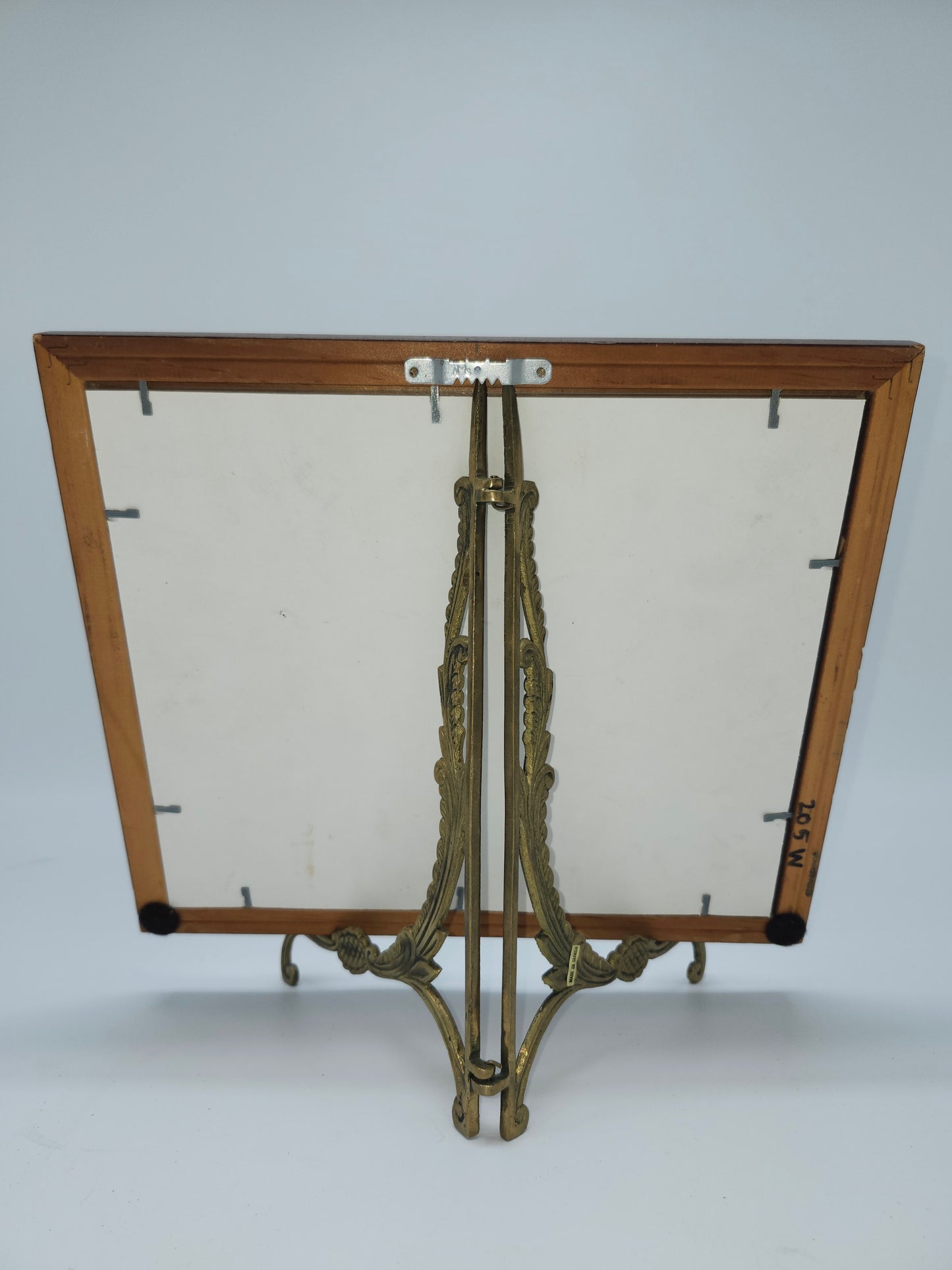 *Victorian Era* Monogram Cigar Label Lithographic Image Framed w/ Brass Stand