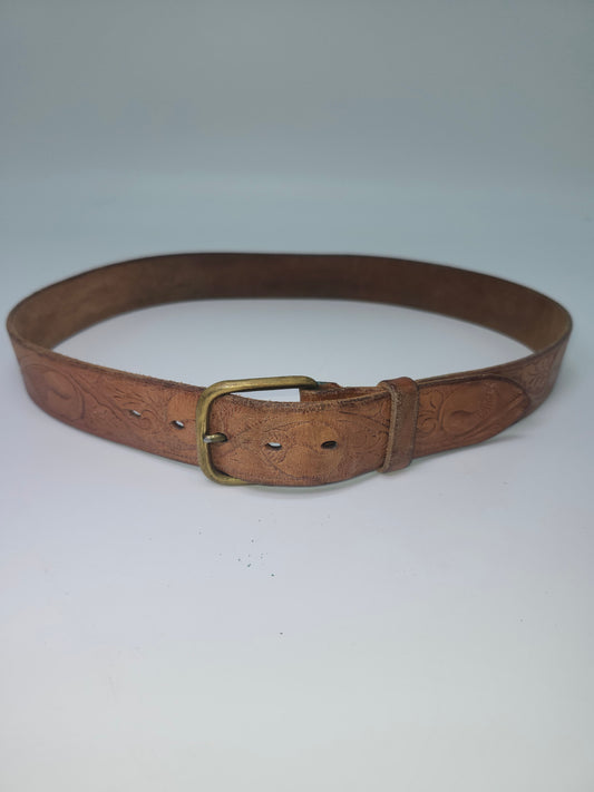 1970s Disneyland Pendleton Exhibition Tooled Leather Belt Size 30
