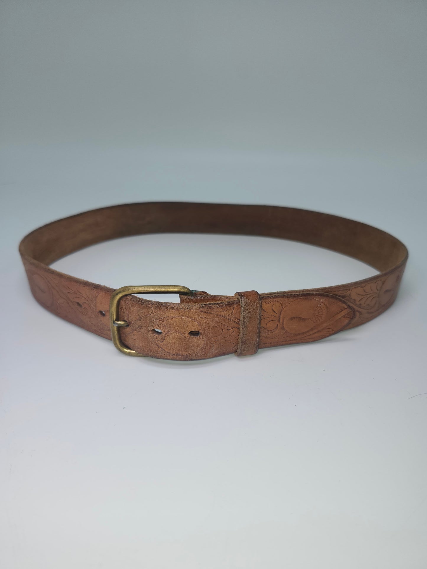 1970s Disneyland Pendleton Exhibition Tooled Leather Belt Size 30