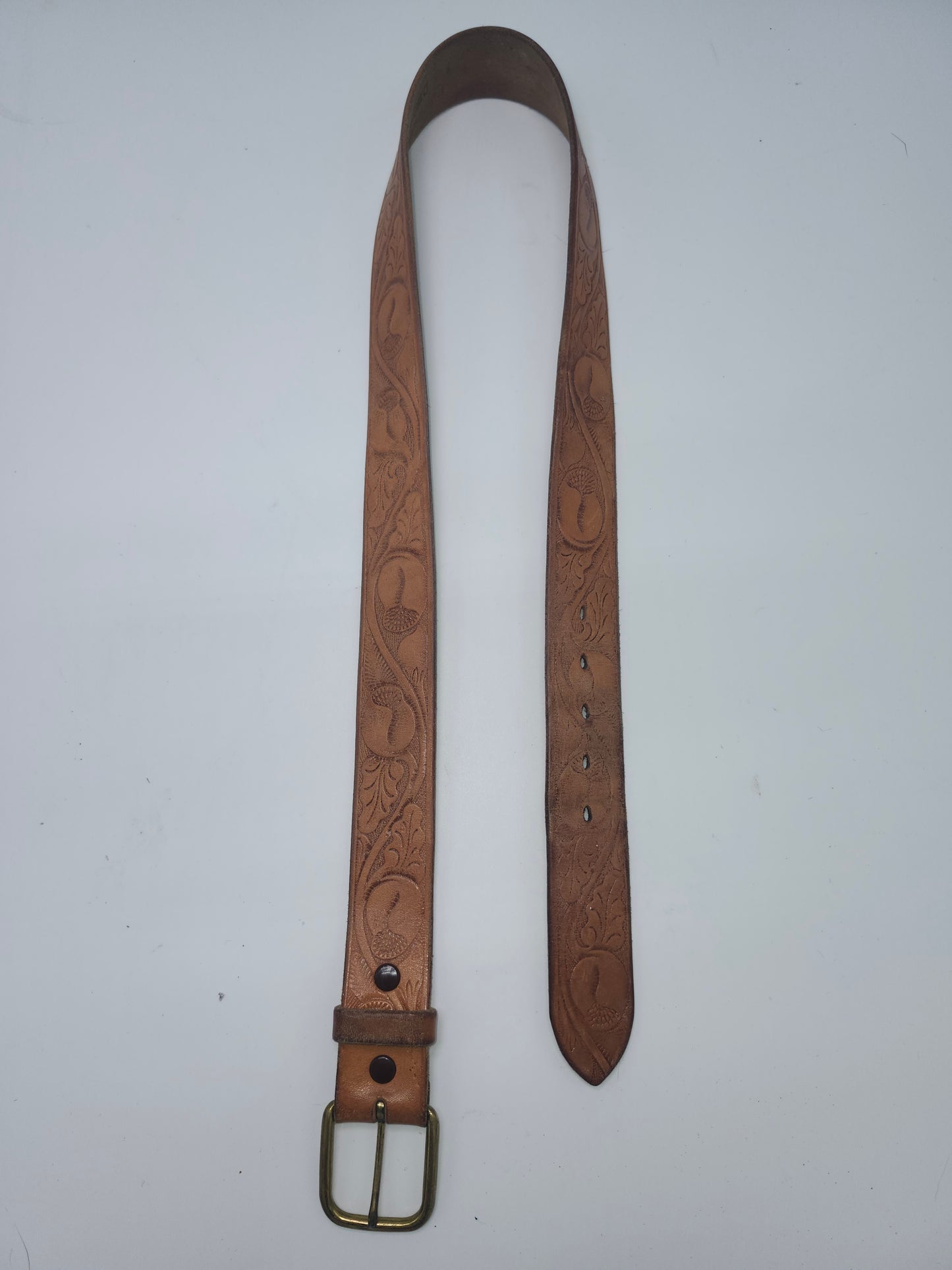 1970s Disneyland Pendleton Exhibition Tooled Leather Belt Size 30