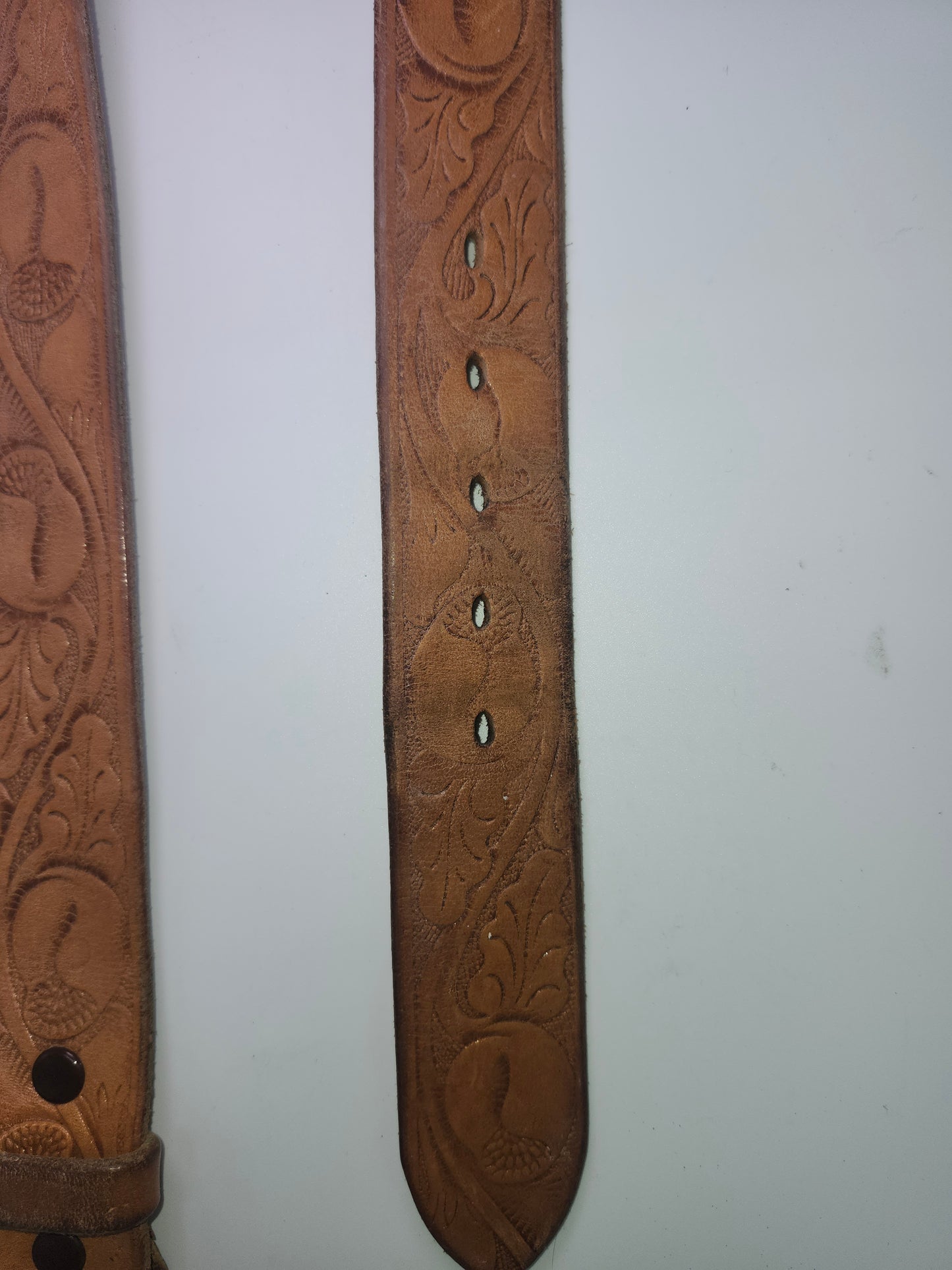 1970s Disneyland Pendleton Exhibition Tooled Leather Belt Size 30