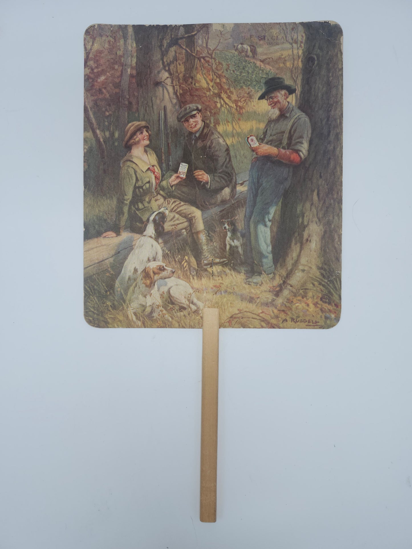 ~Antique~ Garrett's Snuff Advertisement Sign / Hand Fan