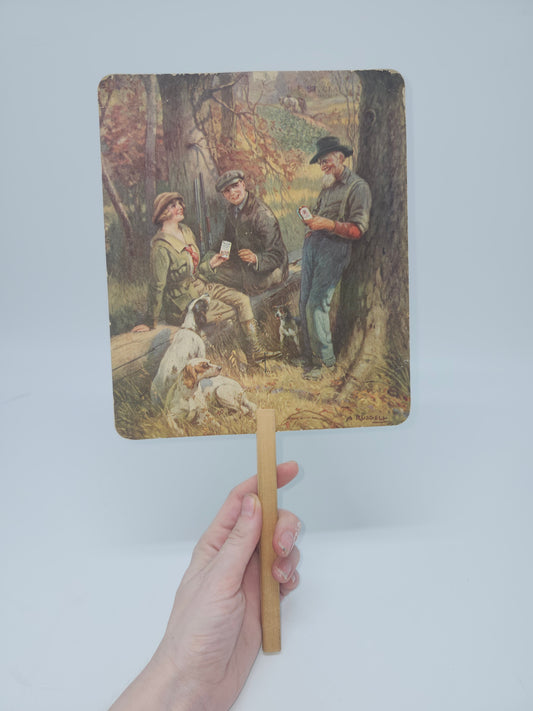 ~Antique~ Garrett's Snuff Advertisement Sign / Hand Fan