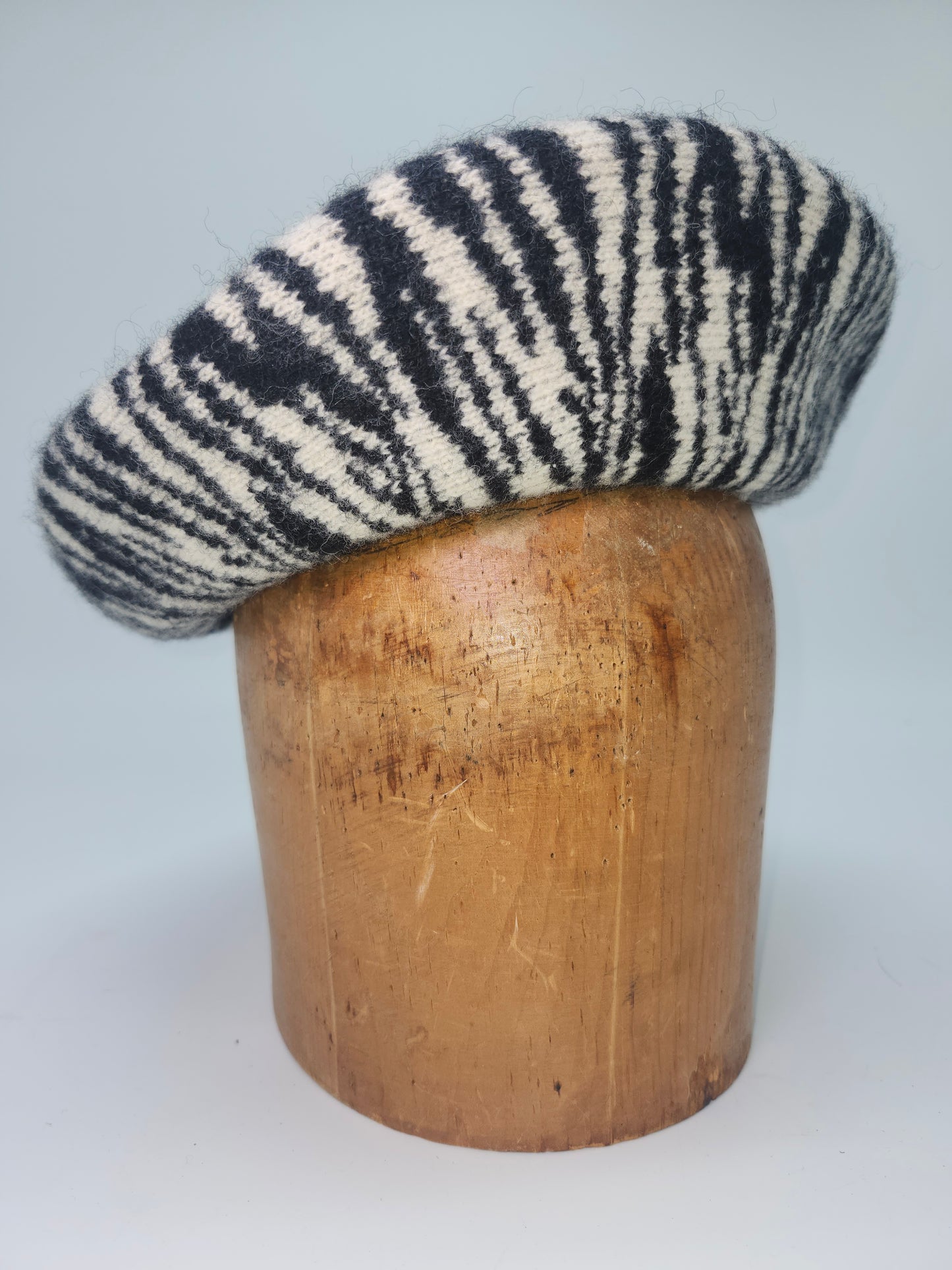 Y2K Zebra Print Beret Hat