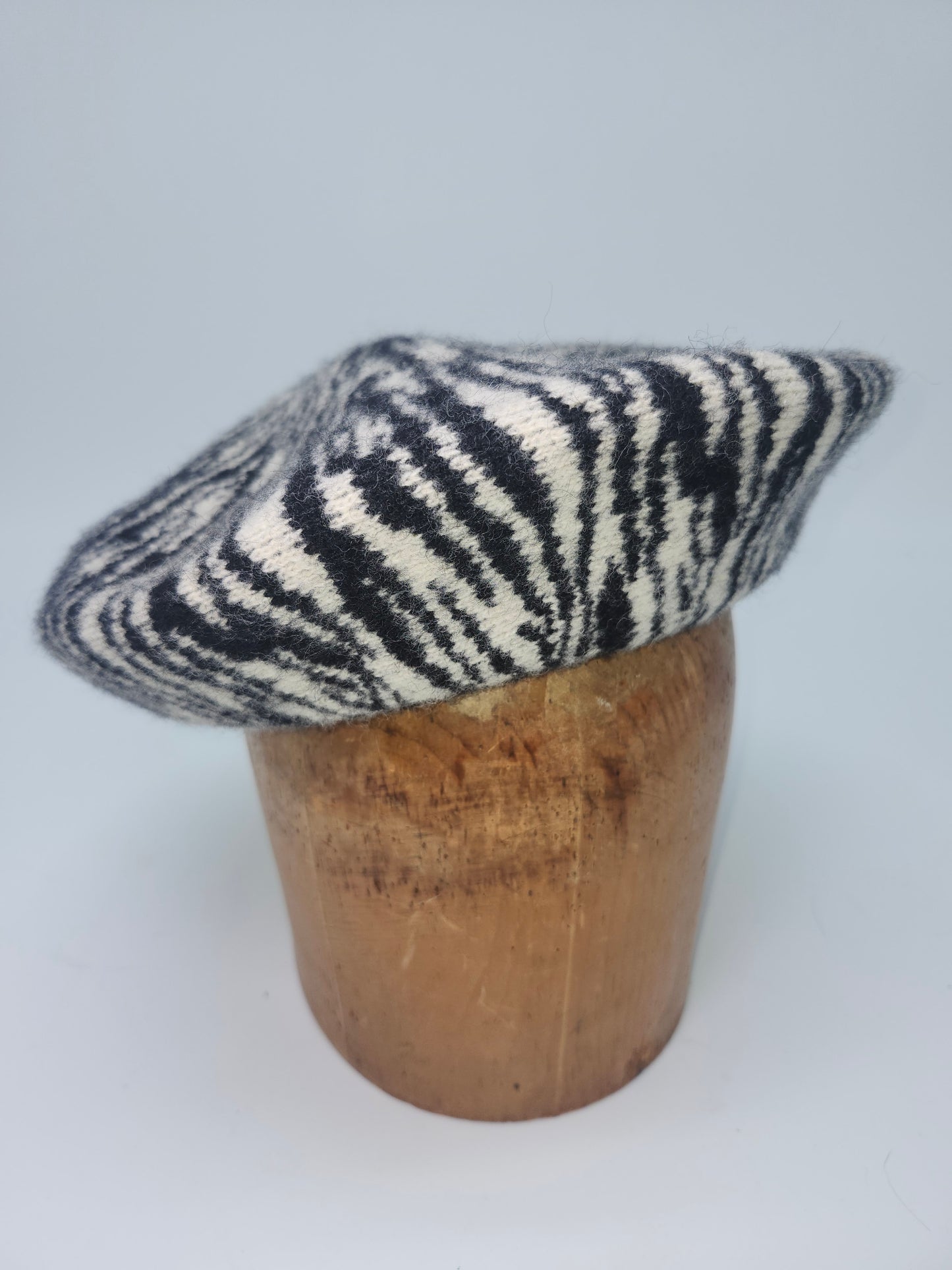 Y2K Zebra Print Beret Hat