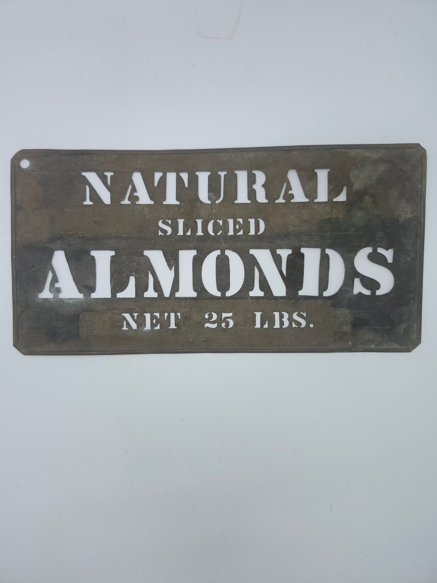 Antique 1900s "Natural Sliced Almonds" Metal Sign