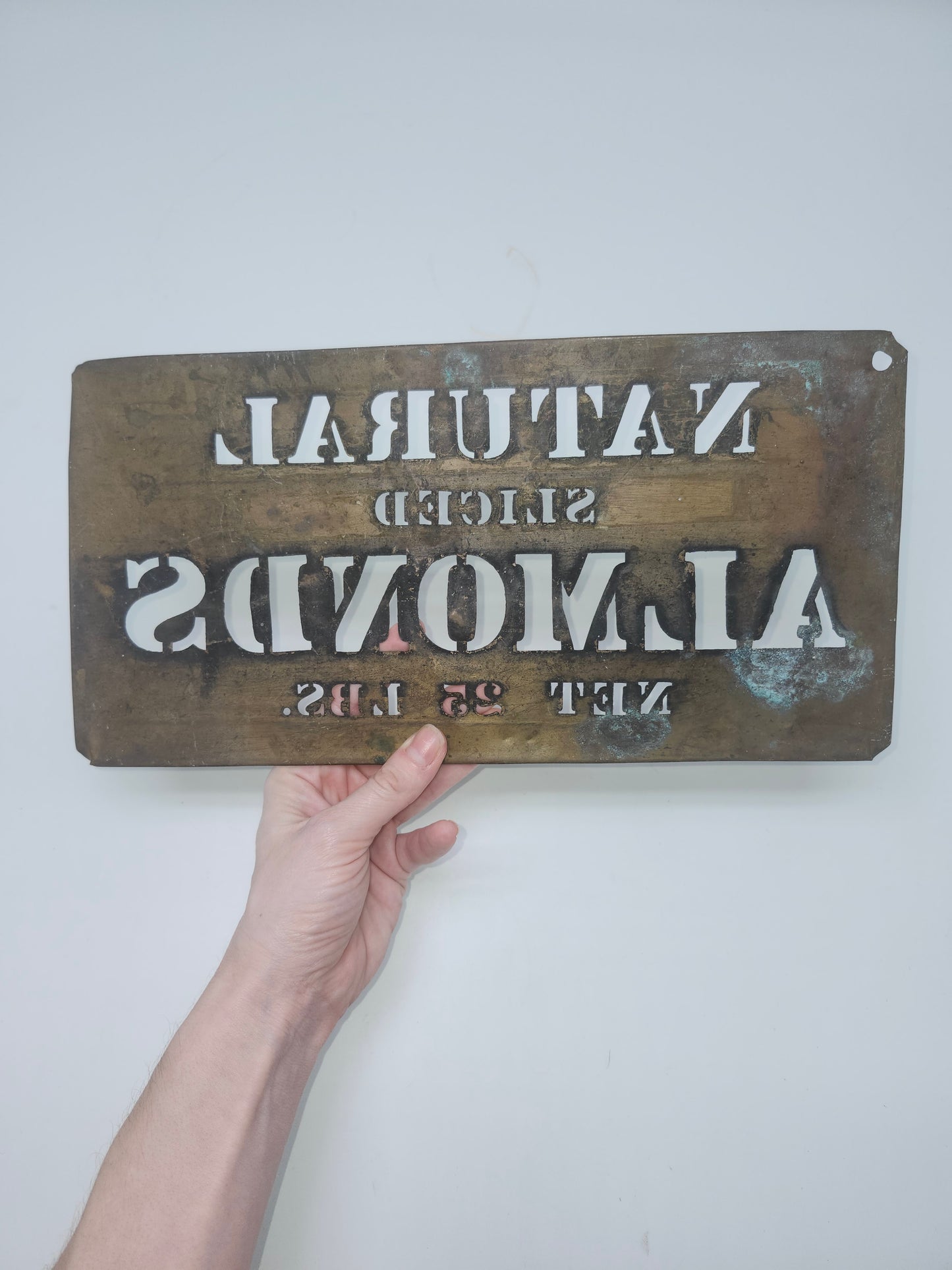 Antique 1900s "Natural Sliced Almonds" Metal Sign