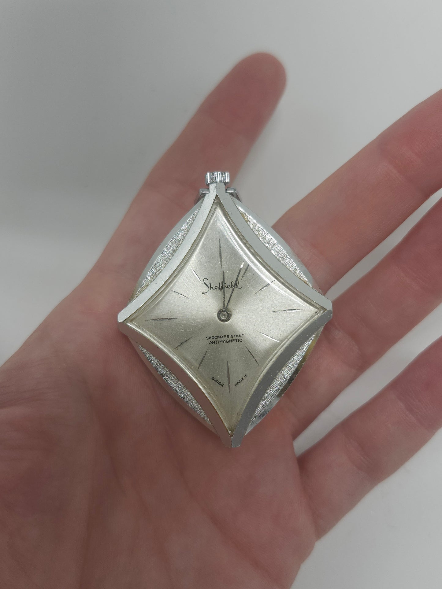 Mid Century Sheffield Swiss Made Wind Up Watch Pendant