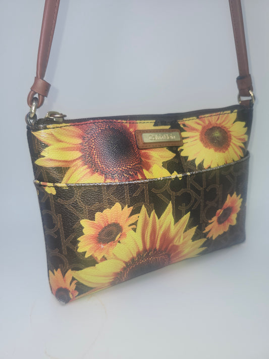 Calvin Klein Sunflower Print Monogram Purse