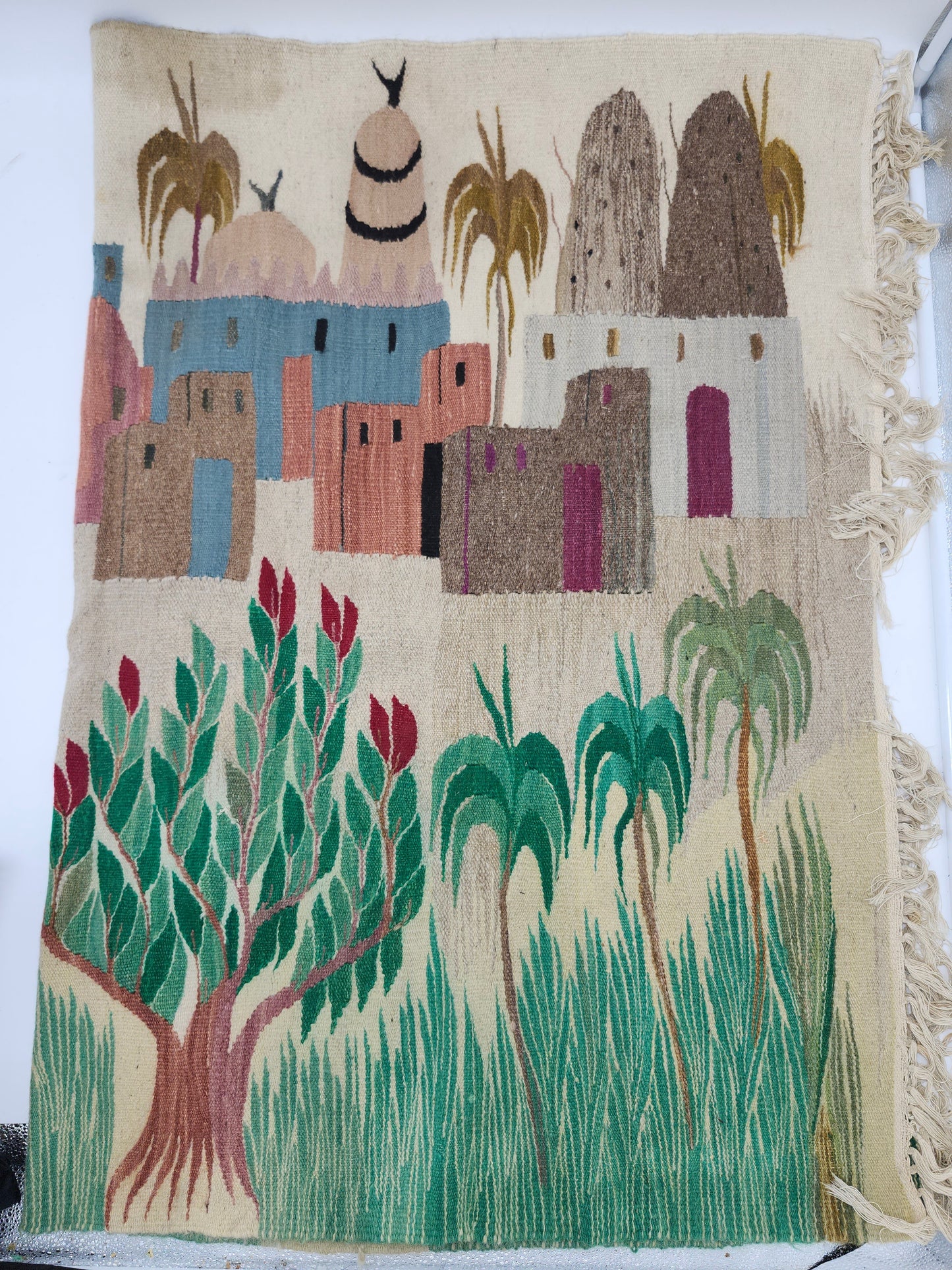 Vintage Egyptian Harrania Tapestry Rug