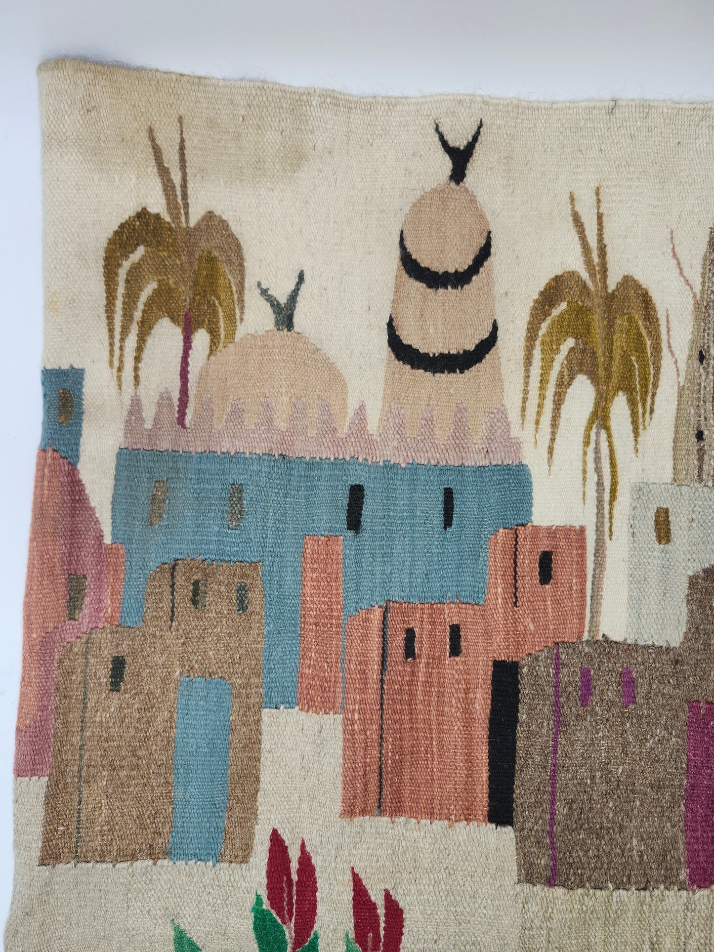 Vintage Egyptian Harrania Tapestry Rug