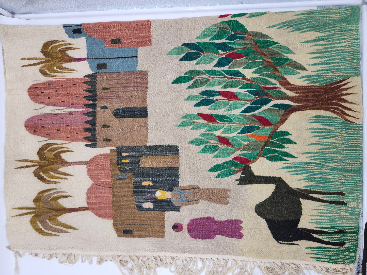 Vintage Egyptian Harrania Tapestry Rug
