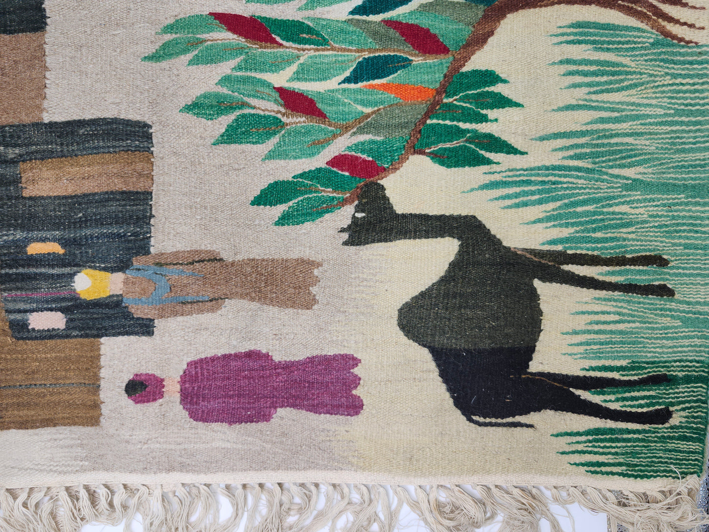 Vintage Egyptian Harrania Tapestry Rug