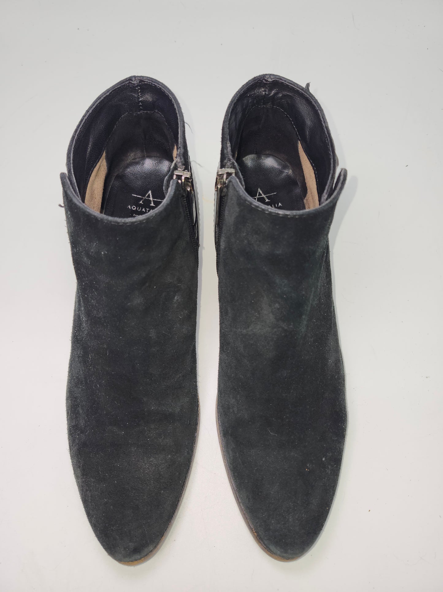 Aquatalia Farin Black Suede Weatherproof Ankle Bootie Size 8 Women's